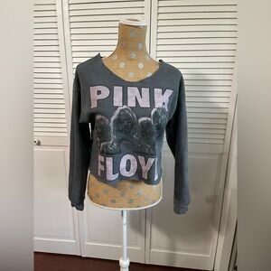 Pink Floyd Cropped Sweatshirt vintage look size L 
Long Sleeve Gray Black